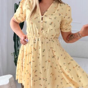 Alternative view of Sukienka Ewa mini żółta w cytrynki