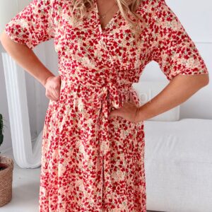 Alternative view of Sukienka Gracja w czerwone kwiatuszki