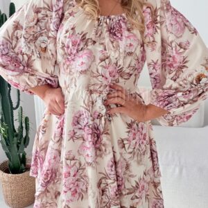 Alternative view of Sukienka Darla plus size w różowe kwiaty