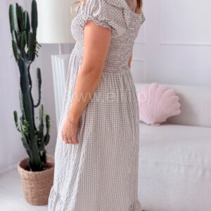 Alternative view of Sukienka Kejti w szarą krateczkę