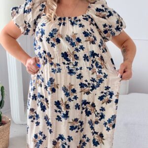 Alternative view of Sukienka Malibu niebieskie kwiaty