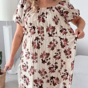 Alternative view of Sukienka Malibu brązowe kwiaty