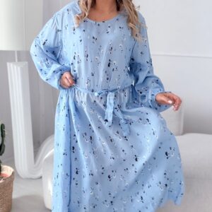 Alternative view of Sukienka Magnolia plus size błekitna