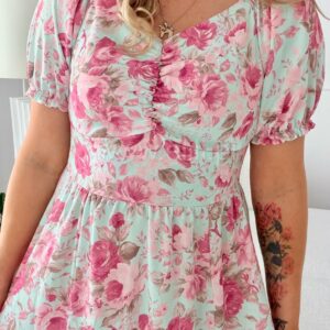 Alternative view of Sukienka Marina błekitna w kwiaty