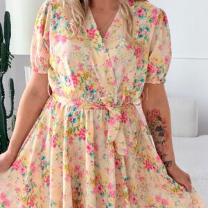 Alternative view of Sukienka Oliwia plus size żółta