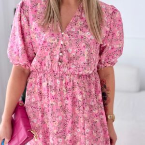 Alternative view of Sukienka Ewa plus size różowa łączka