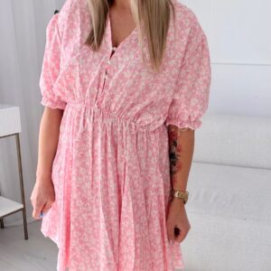 Alternative view of Sukienka Ewa  mini  PLUS SIZE pudrowa
