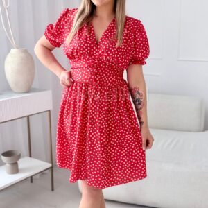 Alternative view of Sukienka Primigi plus size czerwona w stokrotki