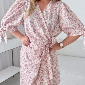 Alternative view of Sukienka Luna plus size pudrowe kwiatki