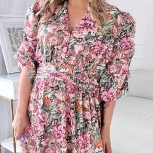 Alternative view of Sukienka Eleganza plus size maxi  jasne kwiaty