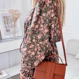 Alternative view of Sukienka Ligia plus size butelkowa  w kwiaty