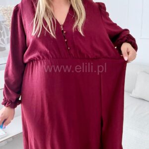 Alternative view of Sukienka Ewa plus size gładka bordo