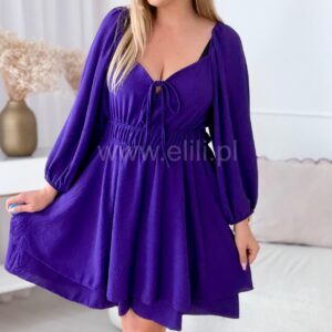 Alternative view of Kombinezon plus size - sukienka gładka fiolet