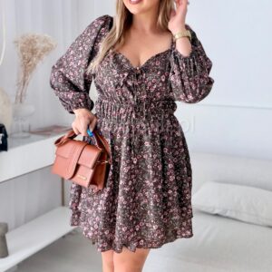 Alternative view of Kombinezon plus size - sukienka w łączkę