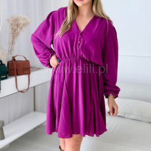 Alternative view of Sukienka Ewa  mini  PLUS SIZE gładka fuksja
