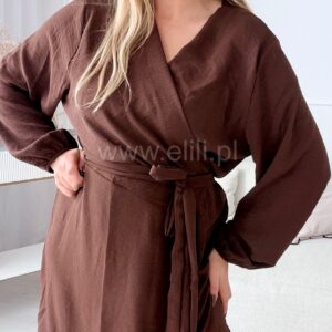 Alternative view of Sukienka Luna plus size gładka czekolada
