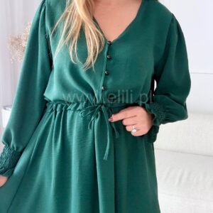 Alternative view of Sukienka Ligia plus size gładka butelkowa